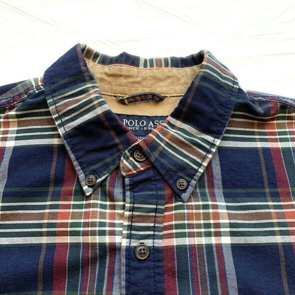 NEW US Polo Assn Plaid Button Down Shirt Long Sleeve Cotton Blend Pocket Thick M - Picture 4 of 12
